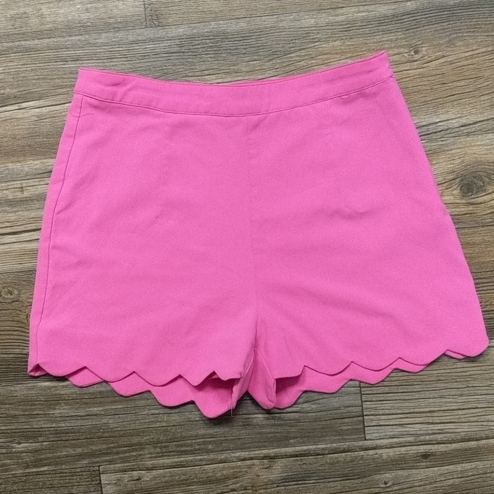 High waisted hot pink shorts